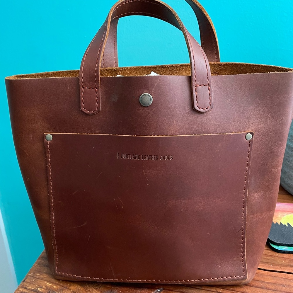 Portland leather goods mini crossbody in Honey